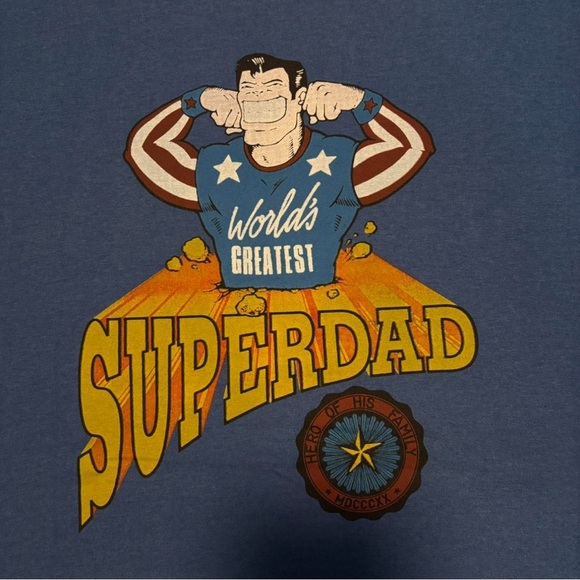 Vintage 90s Men's XL T Shirt Worlds Greatest Superdad Graphic Print - Picture 3 of 4
